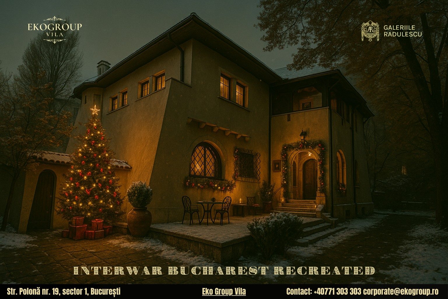 Poveste de Craciun în farmecul anilor ’30: o călătorie nostalgică în Casa Tătărăscu transformată în Eko Group Vila